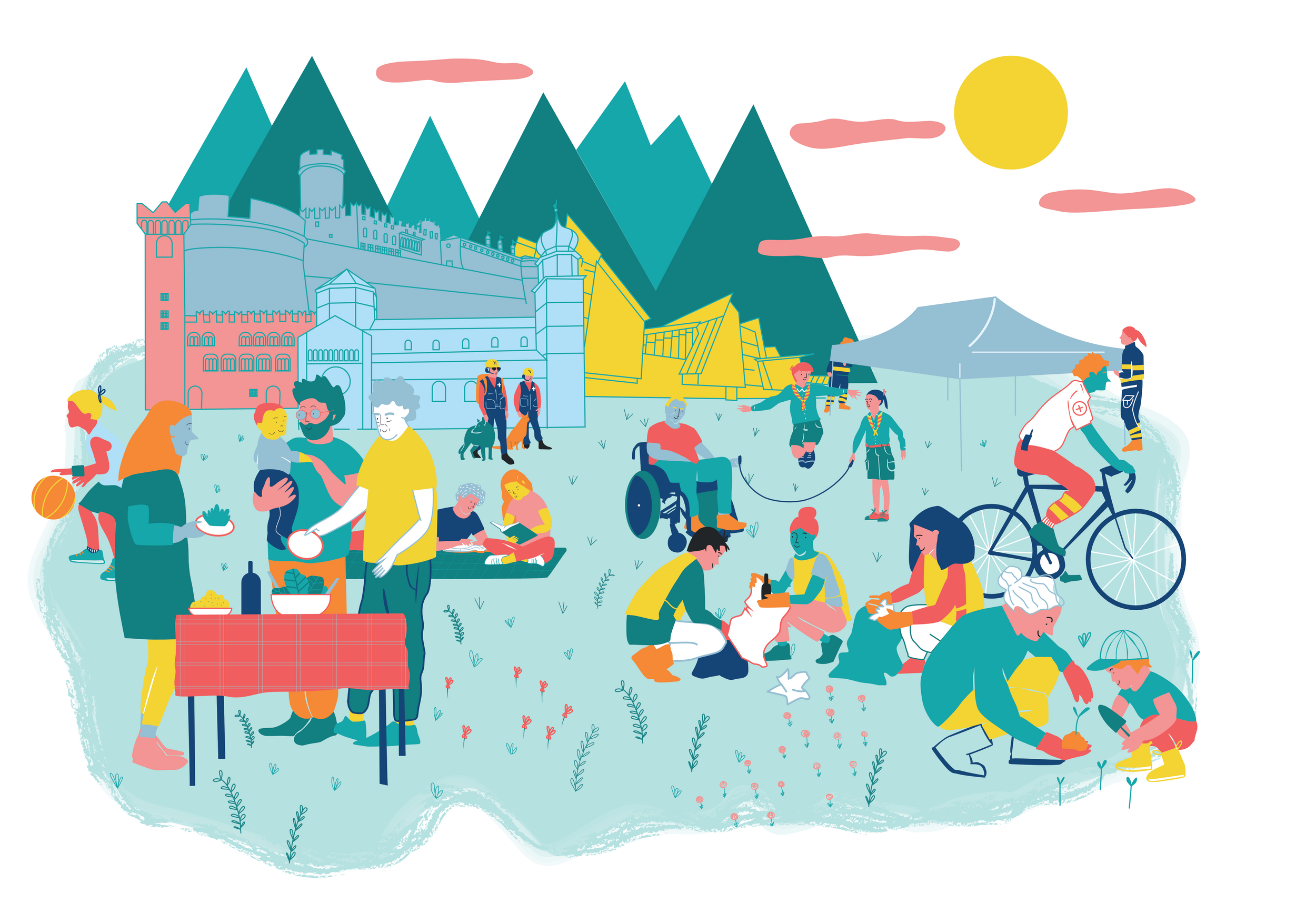 l'illustrazione dell'anno capitale europea del volontariato