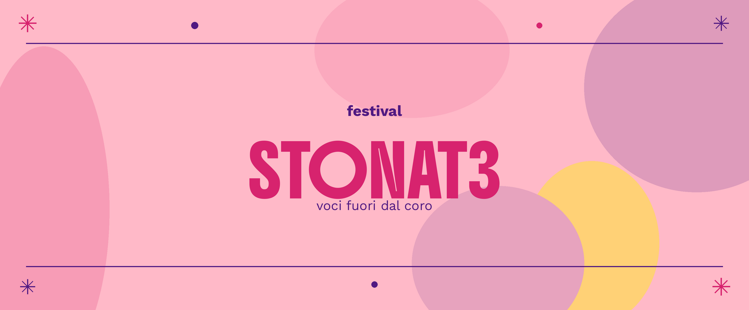 una grafica rosa con il titolo del festival