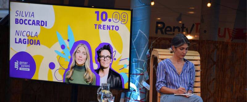 Silvia Boccardi sul palco di "Generazioni" alla Bookique, Trento