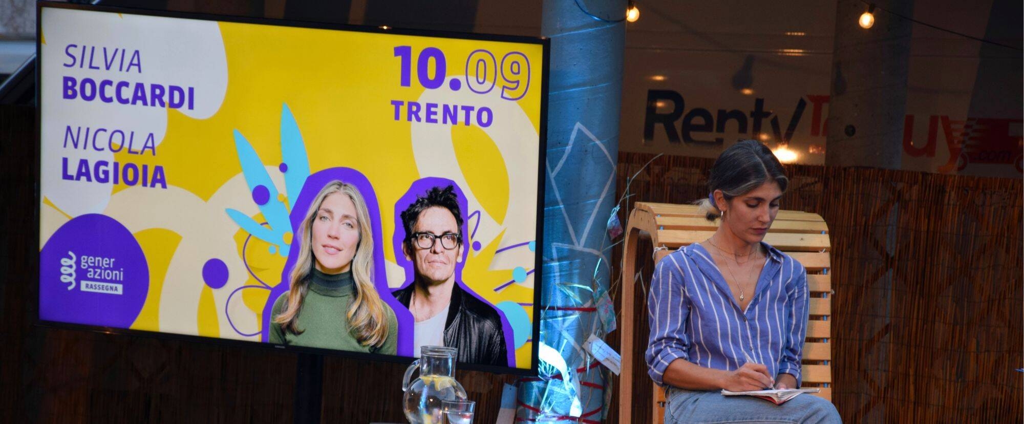 Silvia Boccardi sul palco di "Generazioni" alla Bookique, Trento
