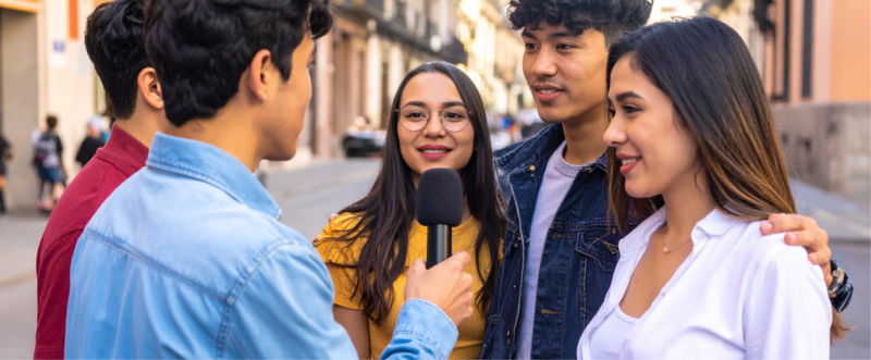 dei giovani intervistano altri giovani