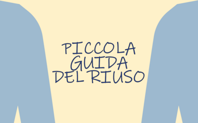 la scritta "piccola guida del riuso" in una grafica con due maglie blu ai lati