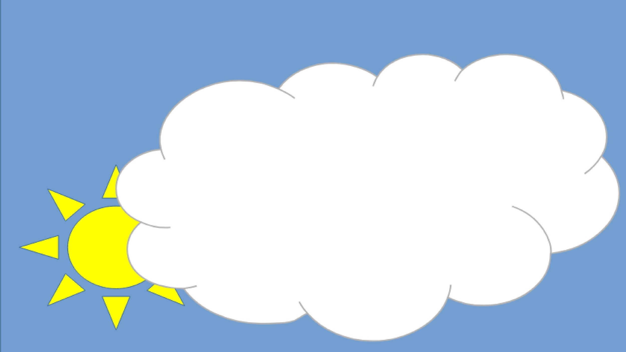 disegno del sole coperto leggermente da una nuvola bianca