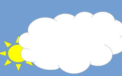 disegno del sole coperto leggermente da una nuvola bianca