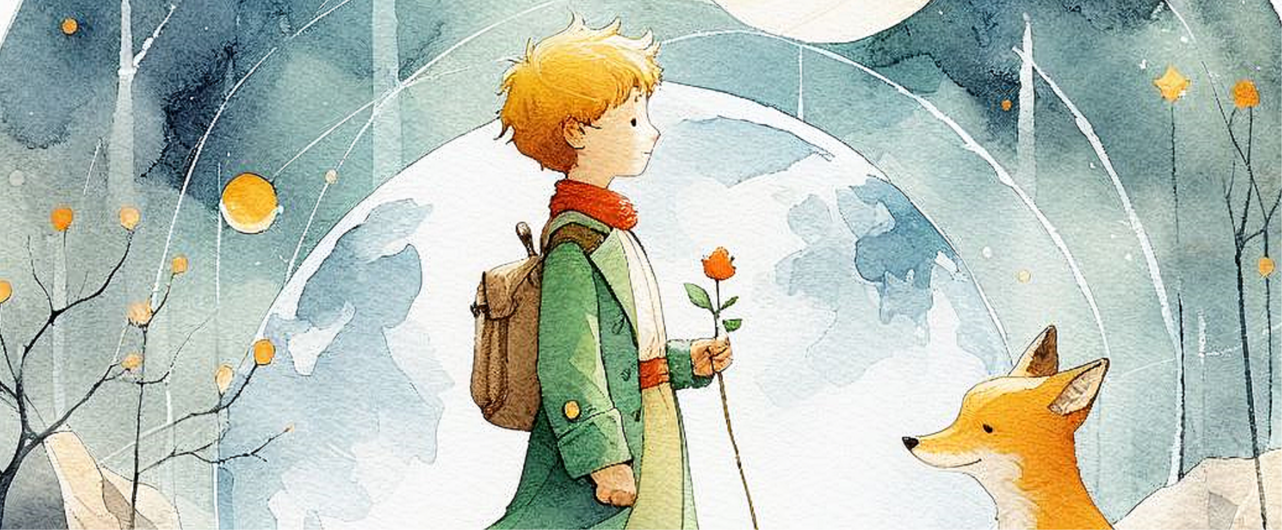 il piccolo principe parla con la volpe