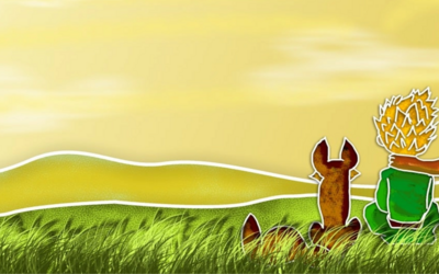 il piccolo principe con la volpe guardano l'orizzonte