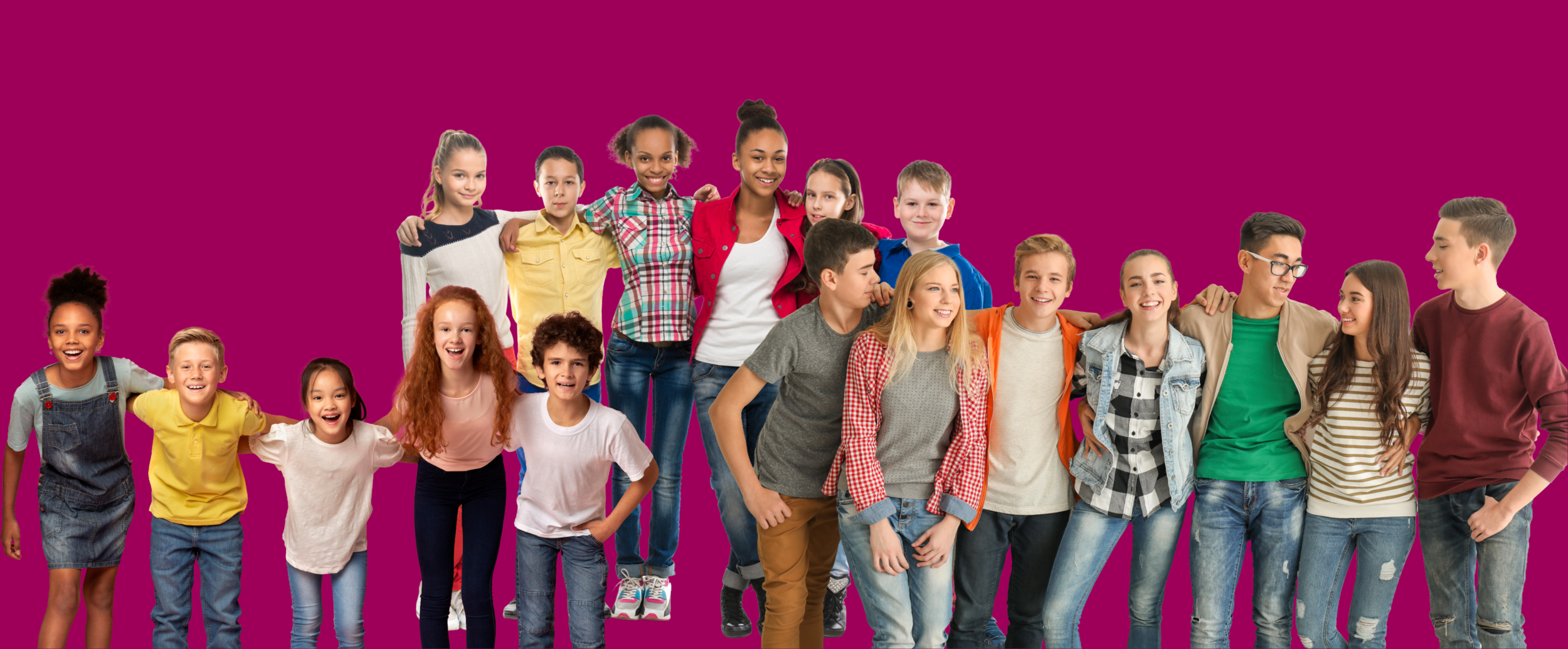gruppo di bambini e giovani
