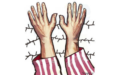 Immagine: ragazzi nella tormenta