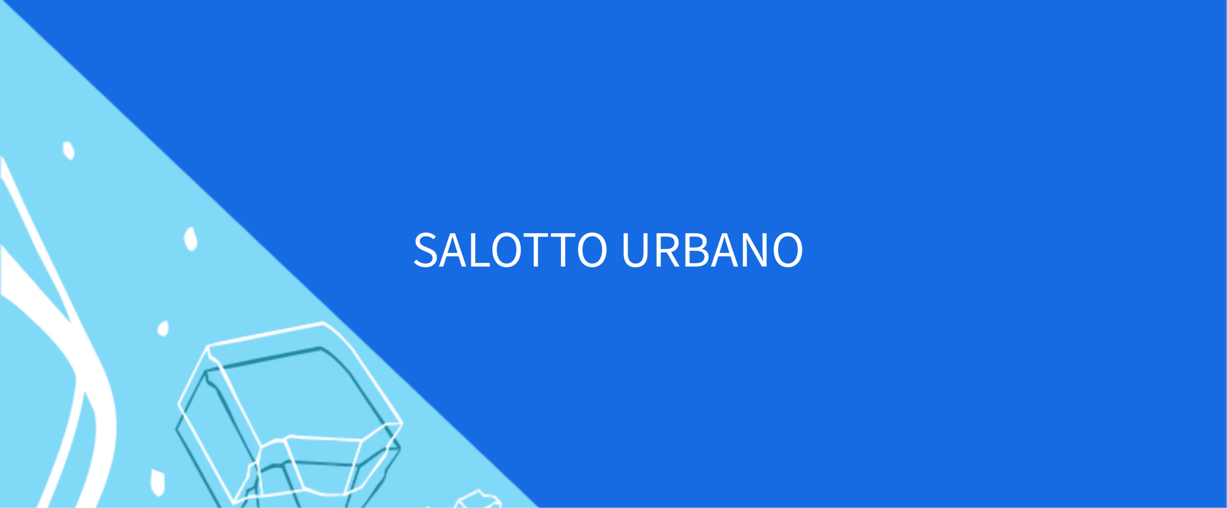 La grafica azzurra e blu del salotto urbano di Alchemica